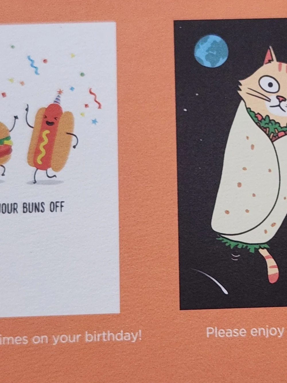 Party Your Buns Off Greeting Cards - Fun Burger & Hot Dog Design (White)
